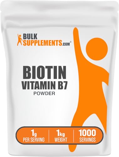 .com Biotin 10000mcg Powder - Biotin Powder, Biotin Supplement, Biotin Vitamins for Hair Skin and Nails - Gluten Free, 1000mg per Serving (10mg Biotin), 1kg (2.2 lbs)