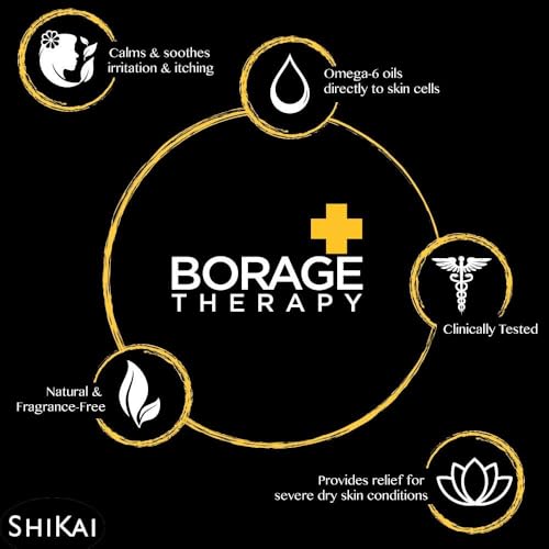 Borage Therapy Body Moisturizer Advanced Formula (8 oz) | Fragrance Free | Hydrating Lotion for Dry Hands & Body | With Oatmeal & Shea