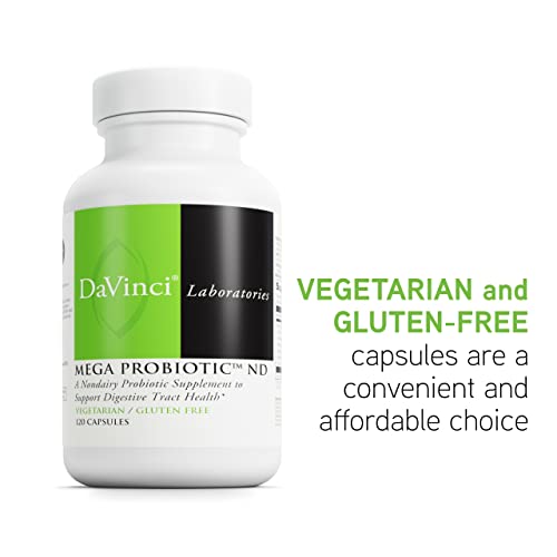 DaVinci Labs Mega Probiotic ND - Non-Dairy Probiotic Supplement Supports Gut, Digestive & Brain Health* - Gut Health Support Supplement with Non-Dairy Complex* - 120 Vegetarian Caps