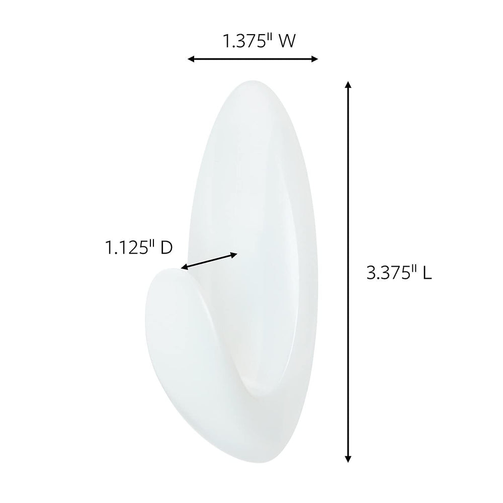 BATH18-6ES-INACT Organize Damage-Free Bath Towel Hook Value Pack, Medium, Frosted