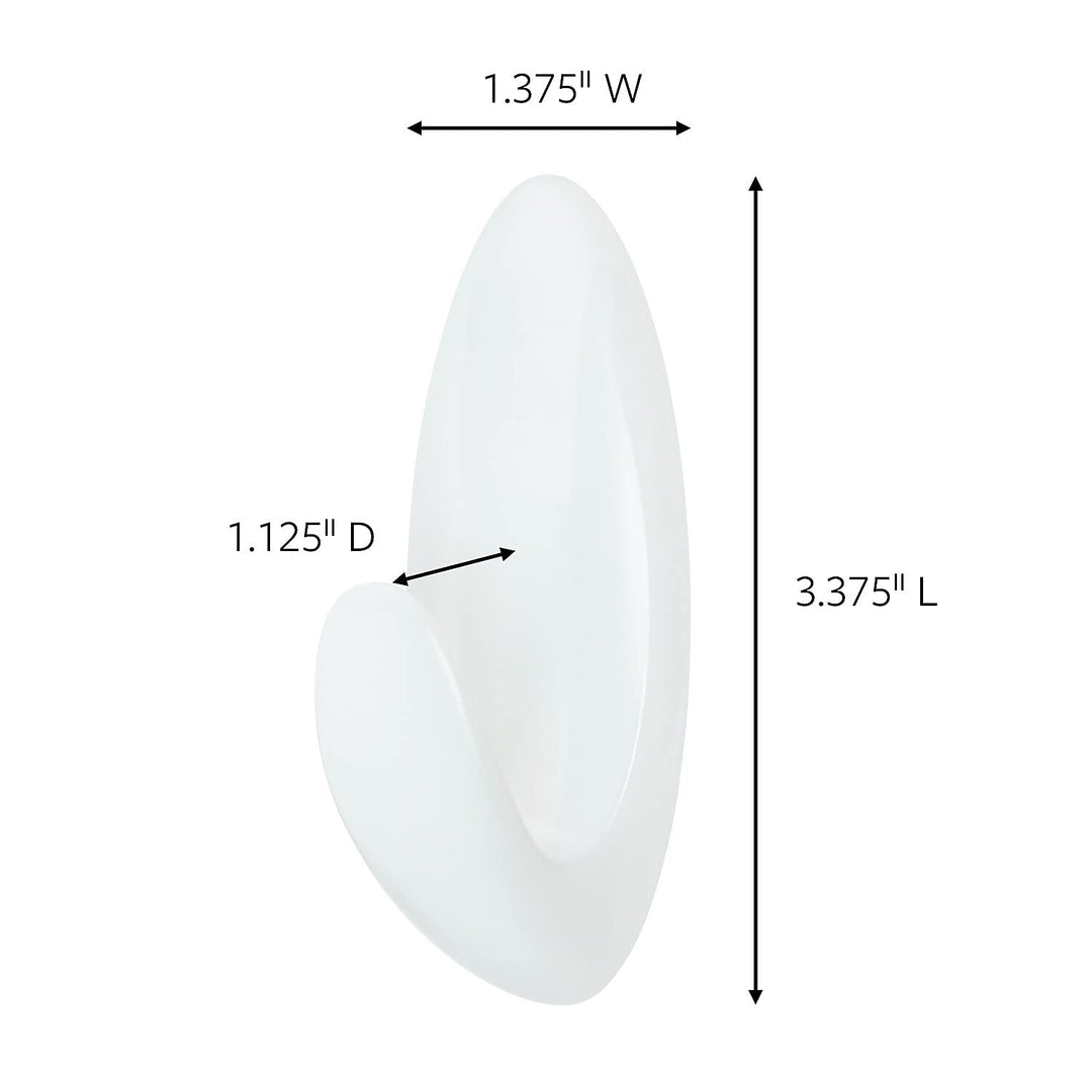 BATH18-6ES-INACT Organize Damage-Free Bath Towel Hook Value Pack, Medium, Frosted