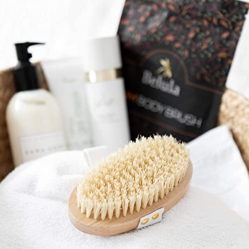 100% Vegan Dry Brushing Body Brush. Firm Dry Brush for Cellulite and Lymphatic. Brushes for Advanced Users. Exfoliating Skin Brush and Free Konjac Sponge, for a Softer, Glowing Skin