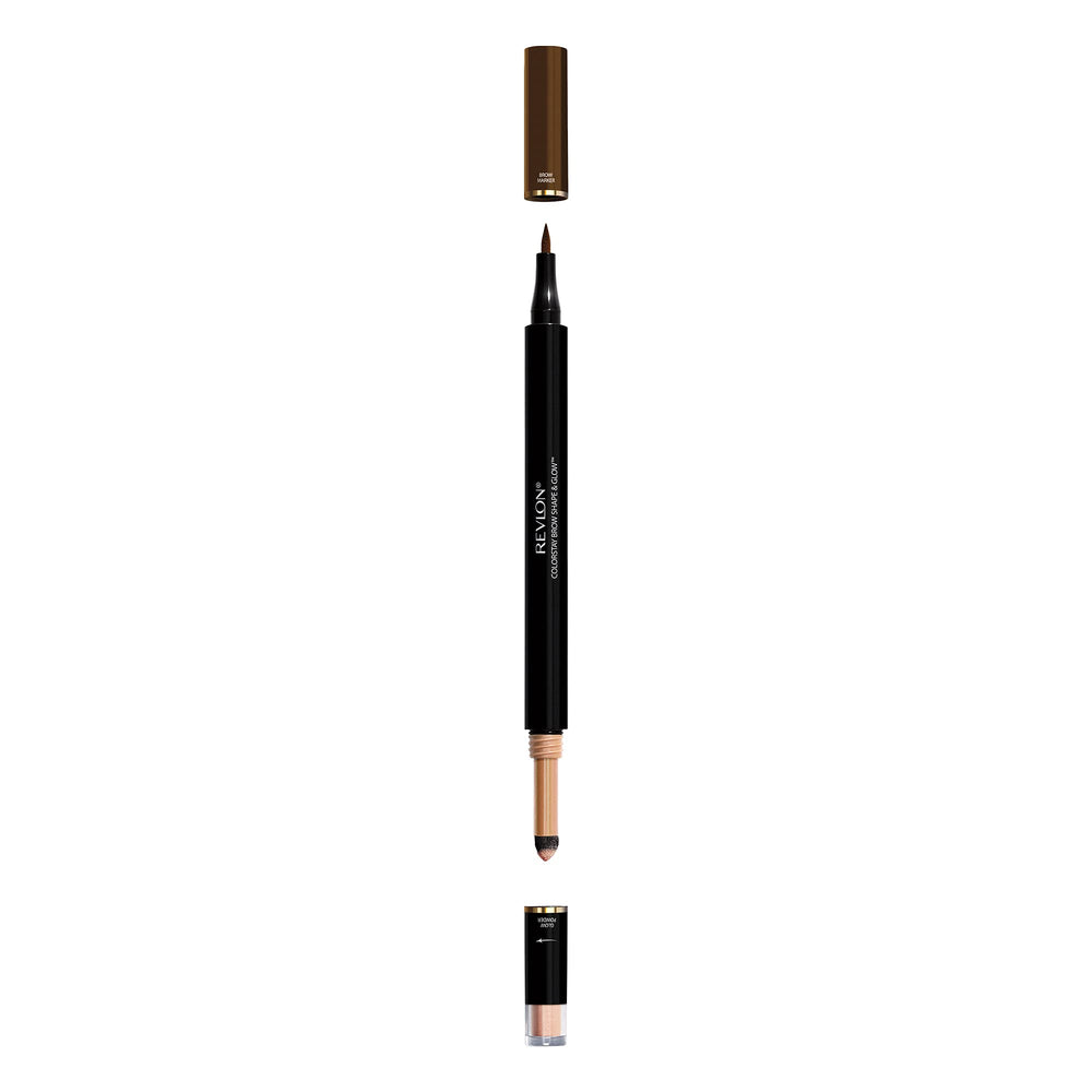 Revlon Colorstay Shape & Glow Eye Brow Marker and Highlighter, Medium Brown, 0.02 Oz (Marker), 0.008 Oz (Highlighter)