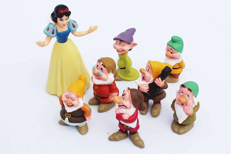 Statue Garden and of Decor Sculpture Design Home The Polyresin Figurine Outdoor Gift 8pcs Miniature Snow White and The Seven Dwarfs Gardening Supplies