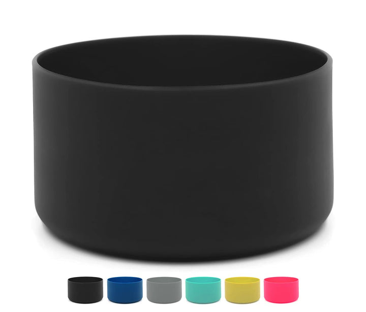 Protective Silicone Boot for 12oz - 40 oz Hydroflask Water Bottles Anti-Slip Bottom Sleeve Cover Bumper (Fits 32 and 40 OZ, Black)