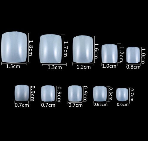 500 Pieces False Toe Nails Art Nail Tips Artificial Nails Sticker Natural Acrylic False Toe Nails Tips (Natural)