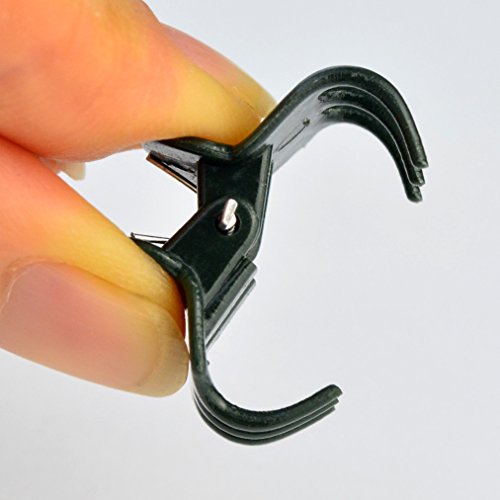 100 pcs Plant Clips, Orchid Clips Plant Orchid Support Clips Flower and Vine Clips for Supporting Stems Vines Grow Upright Dark Green