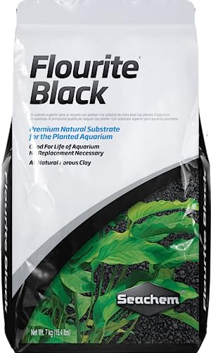 Flourite Black Clay Gravel - Stable Porous Natural Planted Aquarium Substrate 15.4 lbs