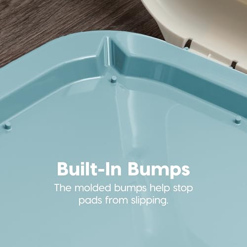 USA Pee Pad Holder - For Small Sized Dog and Puppy Pee Pads, Secured Latches, Non-Skid Feet, High Polish Finish for Easy Cleaning, Leak Protection, Fits 17x23 Pad, Blue