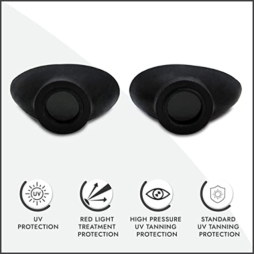 Slim Flex UV Eye Protection, FDA Compliant Individual Tanning Goggles Eyeshields (Black)