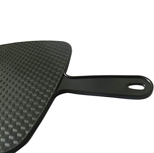 Handheld Mirror with Handle, for Vanity Makeup Home Salon Travel Use (Quadrilateral, Black)