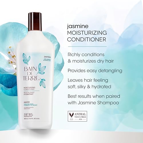 Jasmine Moisturizing Conditioner, Rich Hydration for Dry Hair, with Argan & Monoi Oils, Paraben-Free, Color-Safe, Vegan, 33.8 Fl Oz