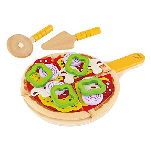 Homemade Wooden Pizza Play Kitchen Food Set and Accessories Multicolor, 3 years and up