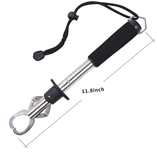 Fish Lip Gripper Fish Scales Professional Fish Holder Stainless Steel Grabber 40 Pound Fish Lip Grip Tool with Weight Scale