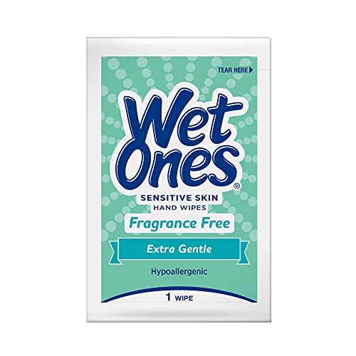 Singles Sensitive Skin Individually Wrapped Hand Moist Wipes, 24 Count (Pack of 1)