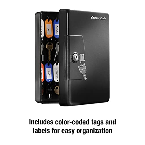 Key Box, Small Black Key Lock Box, Locked Key Rack Wall Mount for Secure and Easy Access to Multiple Keys, 0.06 Cubic Feet, KB-25