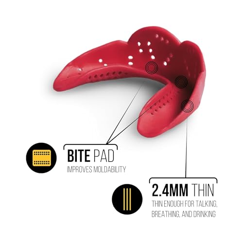 Max Mouthguard, Charcoal Black - 2.4mm Thin - Custom-Molded Fit - Slim Design - Remoldable Up to 20 Times - for Impact Sports - Non Toxic - Works with Braces