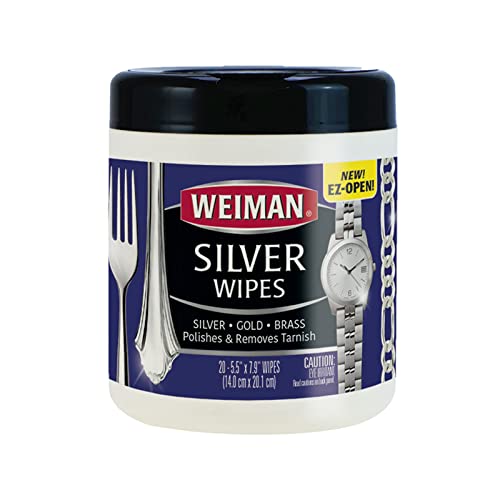 Jewelry Polish Cleaner, Tarnish Remover Wipes - 20 Count - Use on Silver Jewelry Antique Silver Gold Brass Copper and Aluminum