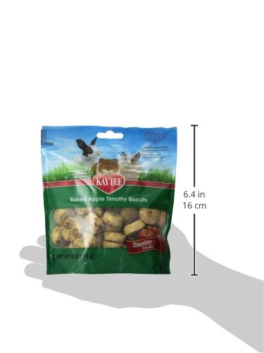 Timothy Biscuits Baked Treat for Pet Guinea Pigs, Rabbits & Other Small Animals, Apple, 4 oz