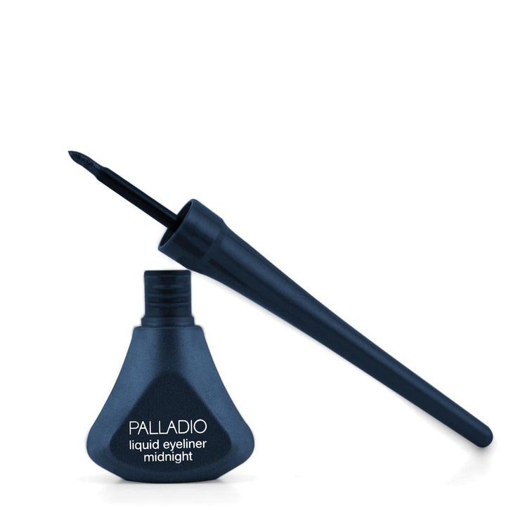 Liquid Eyeliner, Highly Pigmented and Waterproof Eyeliner, For Intense Eye Definition, Smear-proof Eyeliner Liquid, Includes Easy Grip Wand and Felt Tip Eyeliner Applicator, Midnight
