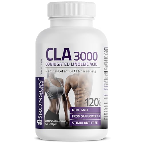 CLA 3000 Extra High Potency Supports Healthy Weight Management Lean Muscle Mass Non-Stimulating Conjugated Linoleic Acid 120 Softgels