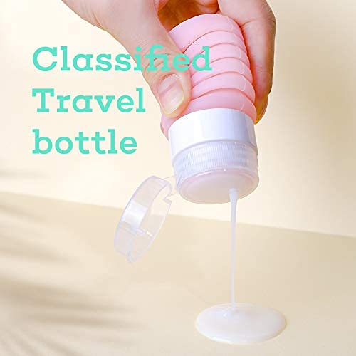4-Color Travel Bottle Set Food-Grade Refillable Travel Containers,Collapsible Travel Accessories Tube Sets for Shampoo Lotion Soap,42ML-88ML