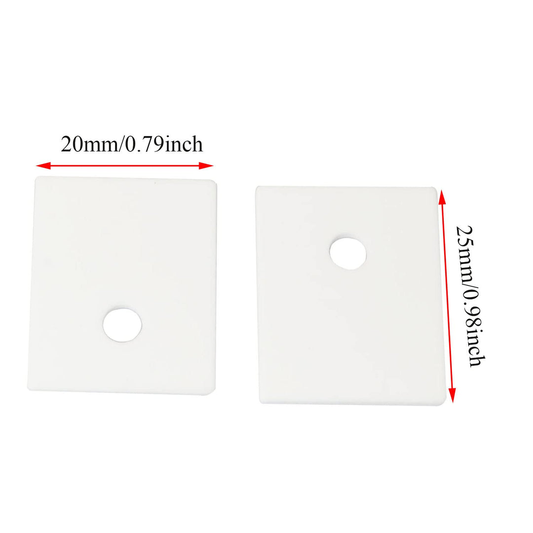 10pcs TO-3P Alumina Ceramic Sheet Ceramic Transistor Triac Thyristor Insulator Insulation Protection Mica 20x25x1mm, White