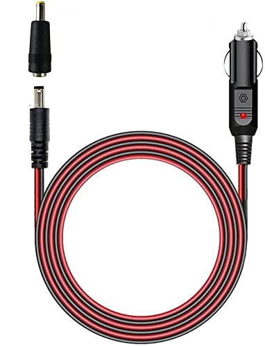 6.56FT DC Car Charger Power Supply Cable,12-24V DC Car Charger Auto Power Supply Cable,Cigarette Lighter Male Plug to DC 5.5mm x 2.1mm Connector Extension Cord, with 4.0mm x1.7 mm DC Connector Plug