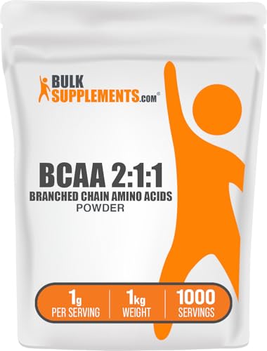 .com BCAA 2:1:1 Powder - Branched Chain Amino Acids. BCAA Powder, BCAAs Amino Acids Powder - Unflavored & Gluten Free, 6000mg per Serving - 167 Servings, 1kg (2.2 lbs)