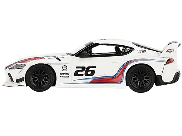 GR Supra LB Works 26 White Martini Racing Limited Edition to 3600 Pieces Worldwide 1/64 Diecast Model Car by True