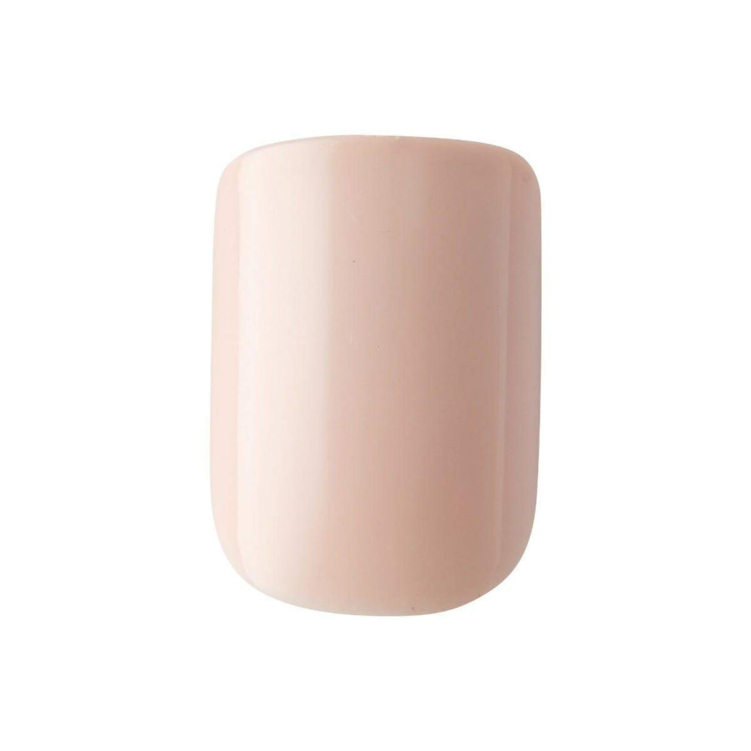 Gel Fantasy Ready-to-Wear Press-On Gel Nails, “Here I Am”, Short, White, Nail Kit with 24 Mega Adhesive Tabs, Pink Gel Glue, Manicure Stick, Mini File, and 28 Fake Nails