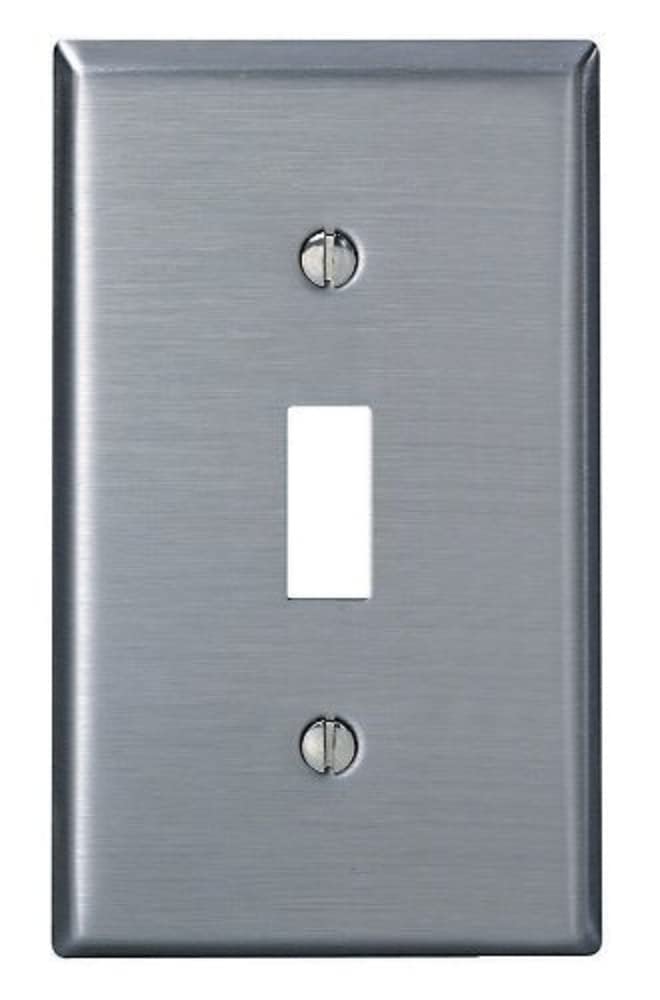 1 Pack, Stainless Steel : 84001-40 1-Gang Toggle Device Switch Wallplate, Standard Size, Device Mount, Stainless Steel