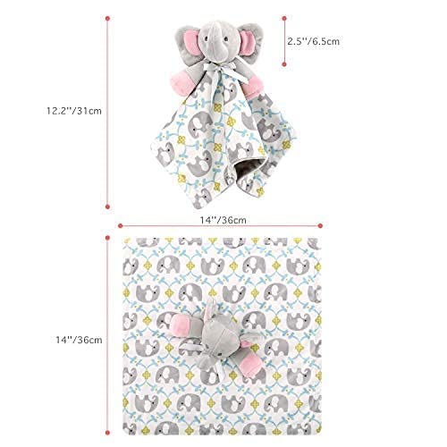 Elephant Loveys for Babies Unisex for 1 2 3 4 5 6 Months Security Blanket Soft Stuffed Animal Elephant Baby Stuff Lovie Snuggle Blanket, Soothing Plush Toys Baby Gift for Newborn, Colours