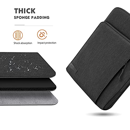 12.9 Inch Tablet Sleeve Bag Carrying Case with Pockets Fits 13 Inch New iPad Pro M4 & Air M2 2024, iPad Pro 12.9 M2&M1, Surface Laptop Go 12.4, Galaxy Tab S8+/S9+ 12.4, Black & Gray