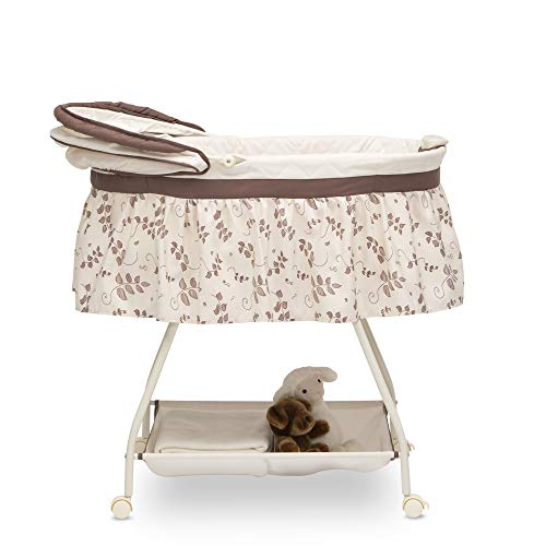 Deluxe Sweet Beginnings Bedside Bassinet - Portable Crib with Lights and Sounds, Falling Leaves
