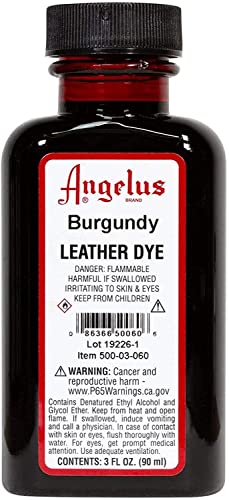 Leather Dye Burgundy - 3 Ounces