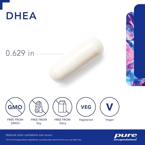 DHEA 25 mg - Supplement for Immune Support, Hormone Balance, Metabolism Support, and Energy Levels* - with Micronized DHEA - 60 Capsules