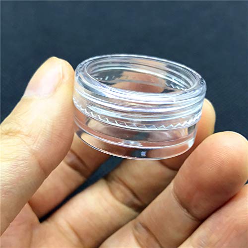 (50 Pieces, Clear) 5Gram/5Ml Round Clear Container Jars With Clear Screw Cap Lids For Lip Balms, Makeup Samples Makeup Eye Shadow Nails Powder Jewelry - Bpa Free €¦