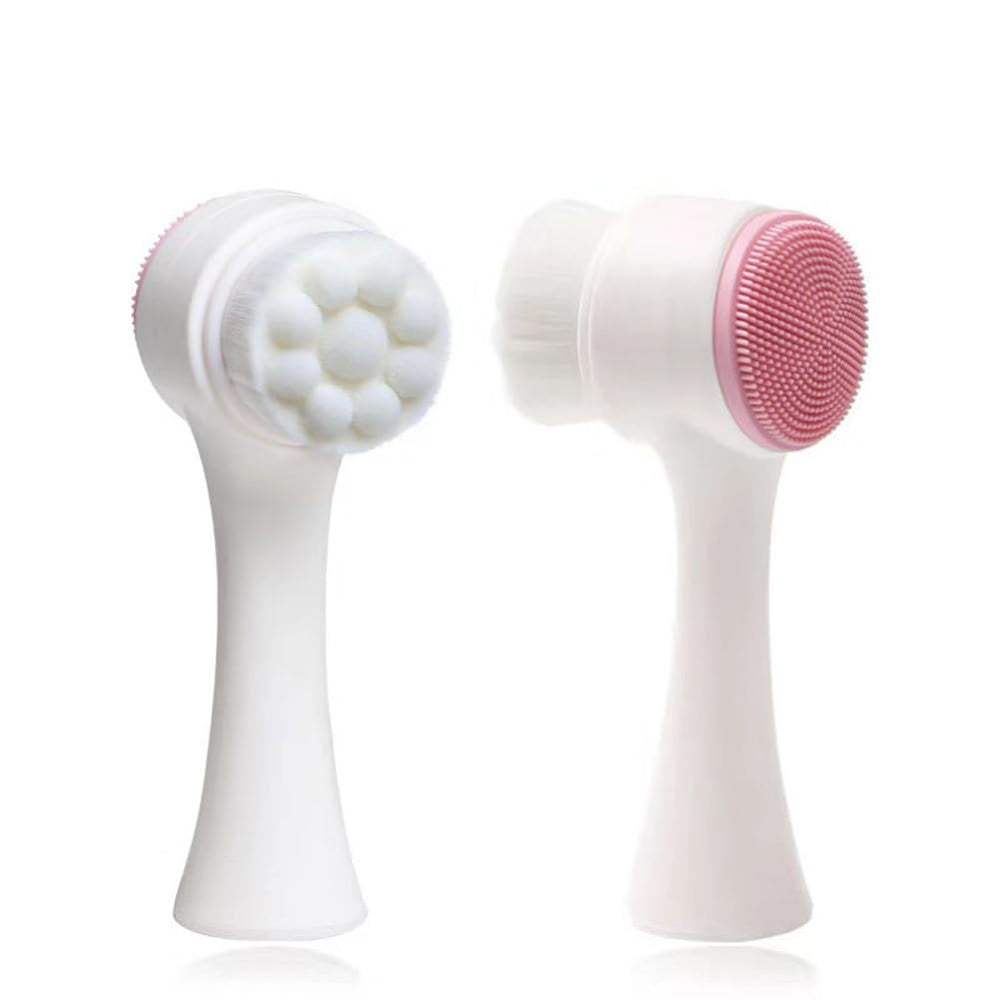 1 Pack Double-sided Cleansing Brush, Silicone Manual Cleansing, Deep Cleansing, for Pore Cleaning, Exfoliating, Blackhead Removal and Massage