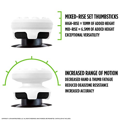 FPS Freek Galaxy White for PlayStation 4 (PS4) and PlayStation 5 (PS5) | Performance Thumbsticks | 1 High-Rise, 1 Mid-Rise | White