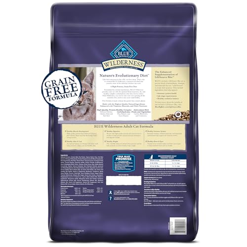 Wilderness Natural Adult Dry Cat Food, High-Protein and Grain-Free Diet, Supports Healthy Muscle Development and a Healthy Immune System, Chicken, 12-lb. Bag