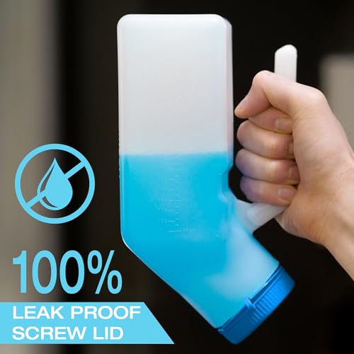 Urinals for Men Glow in The Dark Lid (3 Pack) - 32oz/1000mL Thick Plastic Mens Bedpan Bottle with Screw-on Lid - Spill Proof Urinary Chamber - Male Portable Travel Pee Bottles