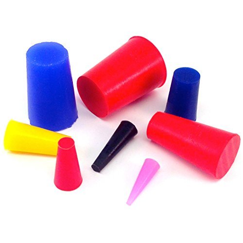 40 Pc 1/16 to 3/4 High Temp Silicone Rubber Tapered Plug Kit - Powder Coating Custom Painting Supplies