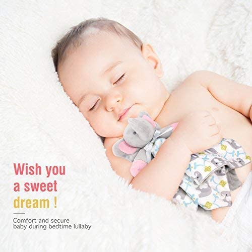 Elephant Loveys for Babies Unisex for 1 2 3 4 5 6 Months Security Blanket Soft Stuffed Animal Elephant Baby Stuff Lovie Snuggle Blanket, Soothing Plush Toys Baby Gift for Newborn, Colours