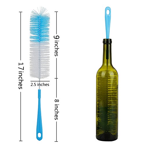 Polypropylene 17In Extra Long Bottle Cleaning Brush Cleaner For Washing Narrow Neck Beer, Wine, Kombucha, Thermos, Nalgene, Carafe, Yeti, S¡¯Well, Brewing Bottles, Hummingbird Feeder