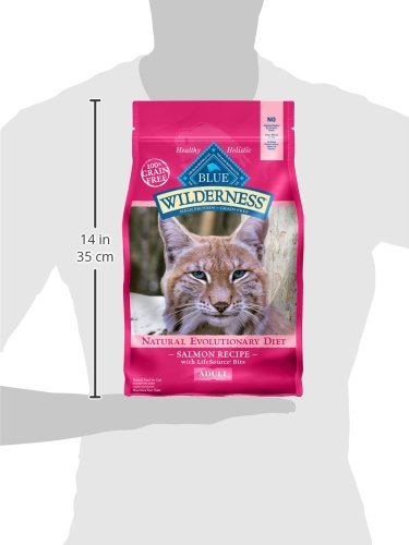 Wilderness Natural Adult Dry Cat Food, High-Protein and Grain-Free Diet, Supports Healthy Muscle Development and a Healthy Immune System, Salmon, 5-lb Bag