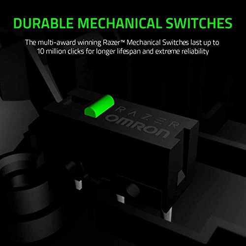 DeathAdder Essential Gaming Mouse: 6400 DPI Optical Sensor - 5 Programmable Buttons - Mechanical Switches - Rubber Side Grips - Classic Black