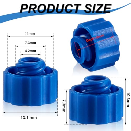 50 Pieces Syringe Tip Caps Syringe Easy Dispensing Needle Tip Cap Syringe Cap with Storage Box for Feeding Tubes Lab Supplies (Blue)
