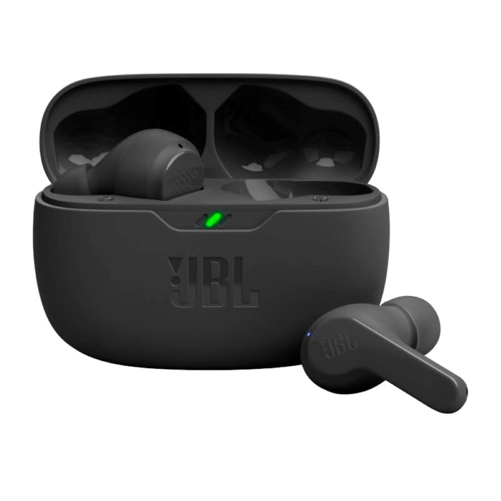 Vibe Beam - True Wireless Deep Bass Sound Earbuds, Bluetooth 5.2, Water & Dust Resistant, Hands-free call with VoiceAware, Up to 32 hours of battery life (Black)