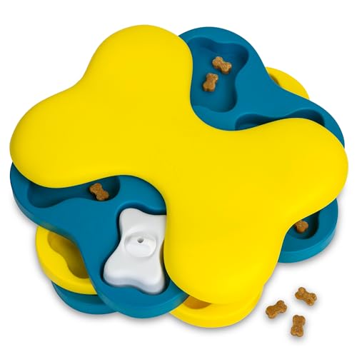 by Nina Ottosson Dog Tornado Treat Puzzle Dog Toy, Level 2 Intermediate, Blue